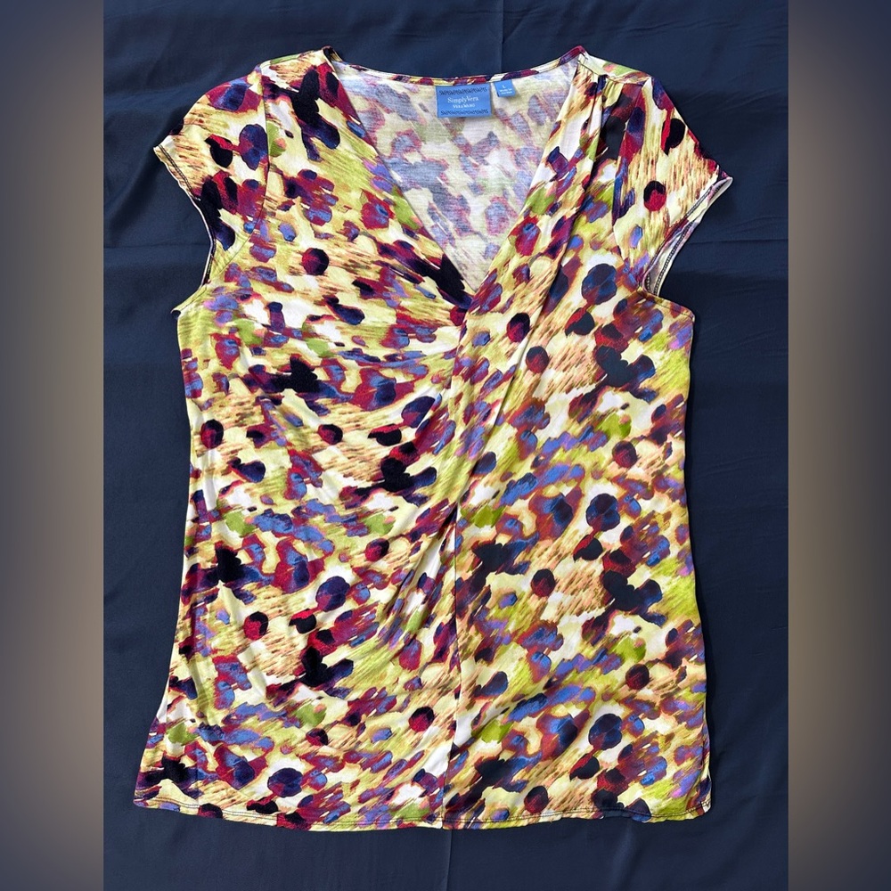Simply Vera Vera Wang Colorful Abstract Blouse